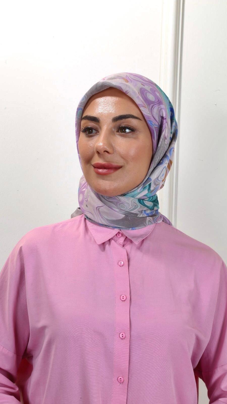 Locella Modal İpek Eşarp Füme-5