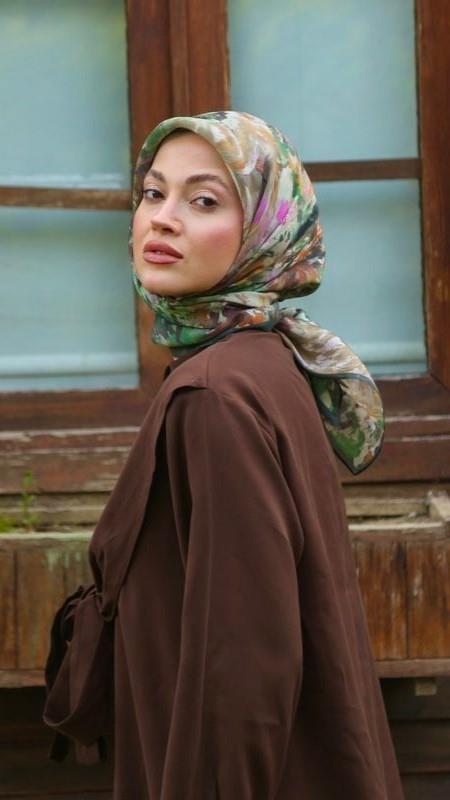 Locella Modal İpek Eşarp Yeşil-10