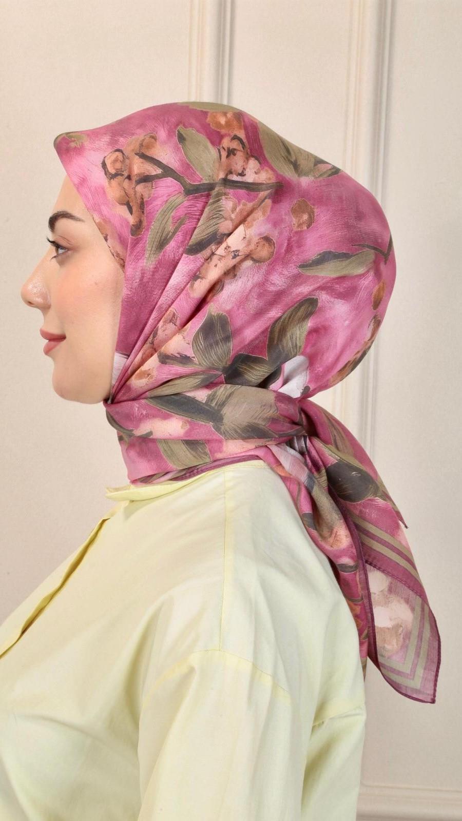 Locella Modal İpek Eşarp Canlı Pembe-8