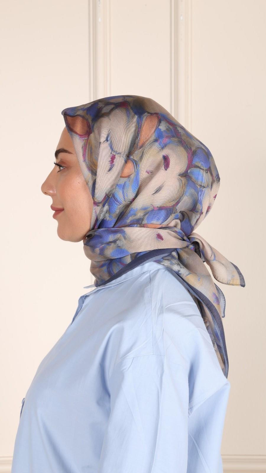 Locella Modal İpek Eşarp Lacivert-10