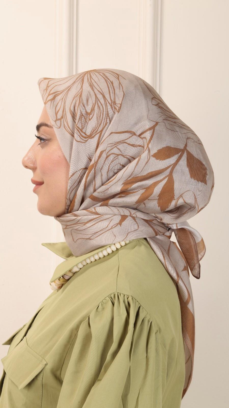 Locella Modal İpek Eşarp Taba-7