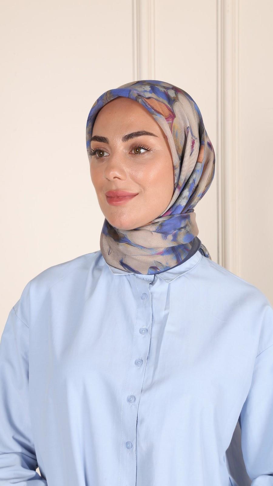 Locella Modal İpek Eşarp Lacivert-10