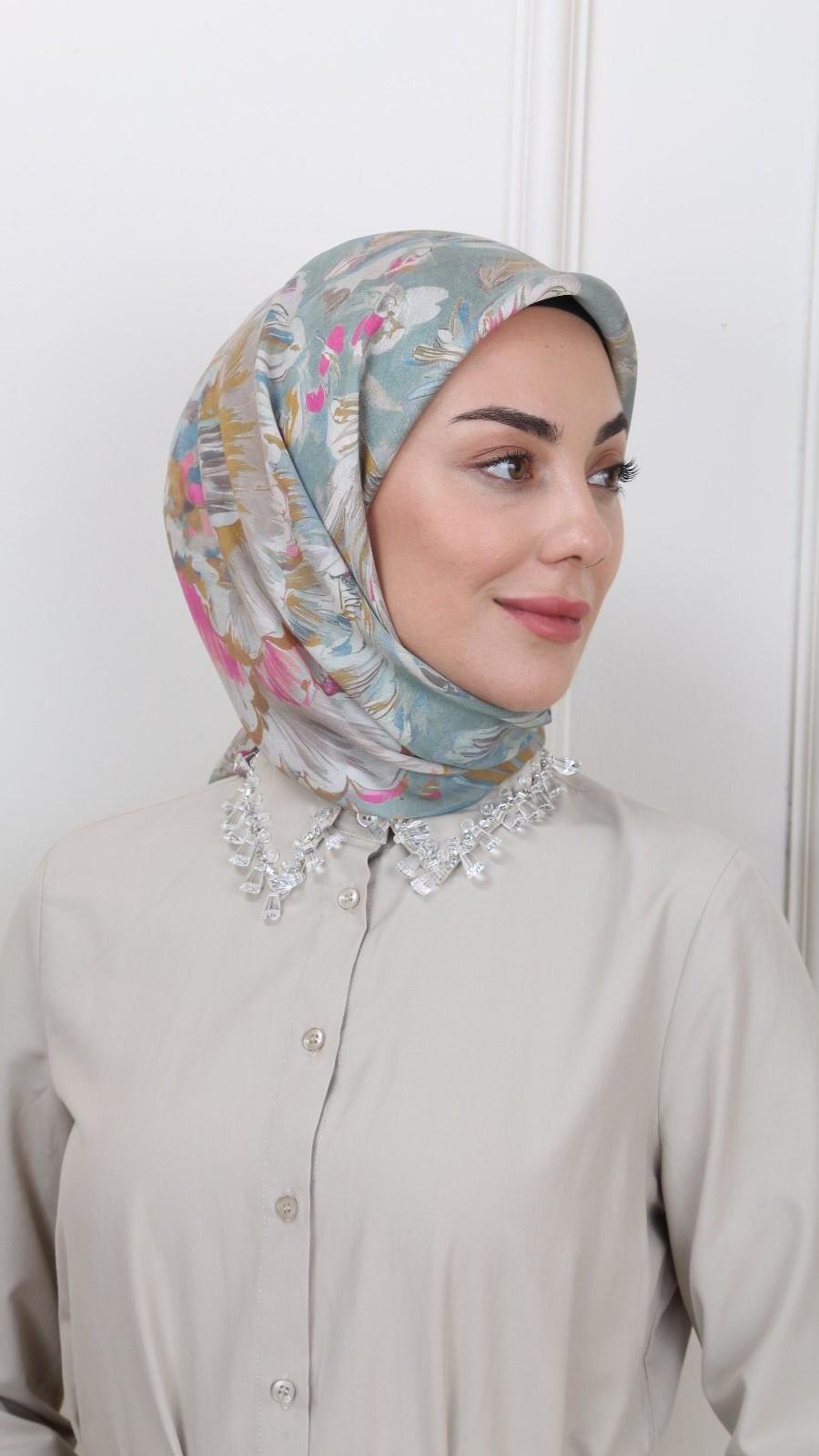 Locella Modal İpek Eşarp Mint Yeşil-7