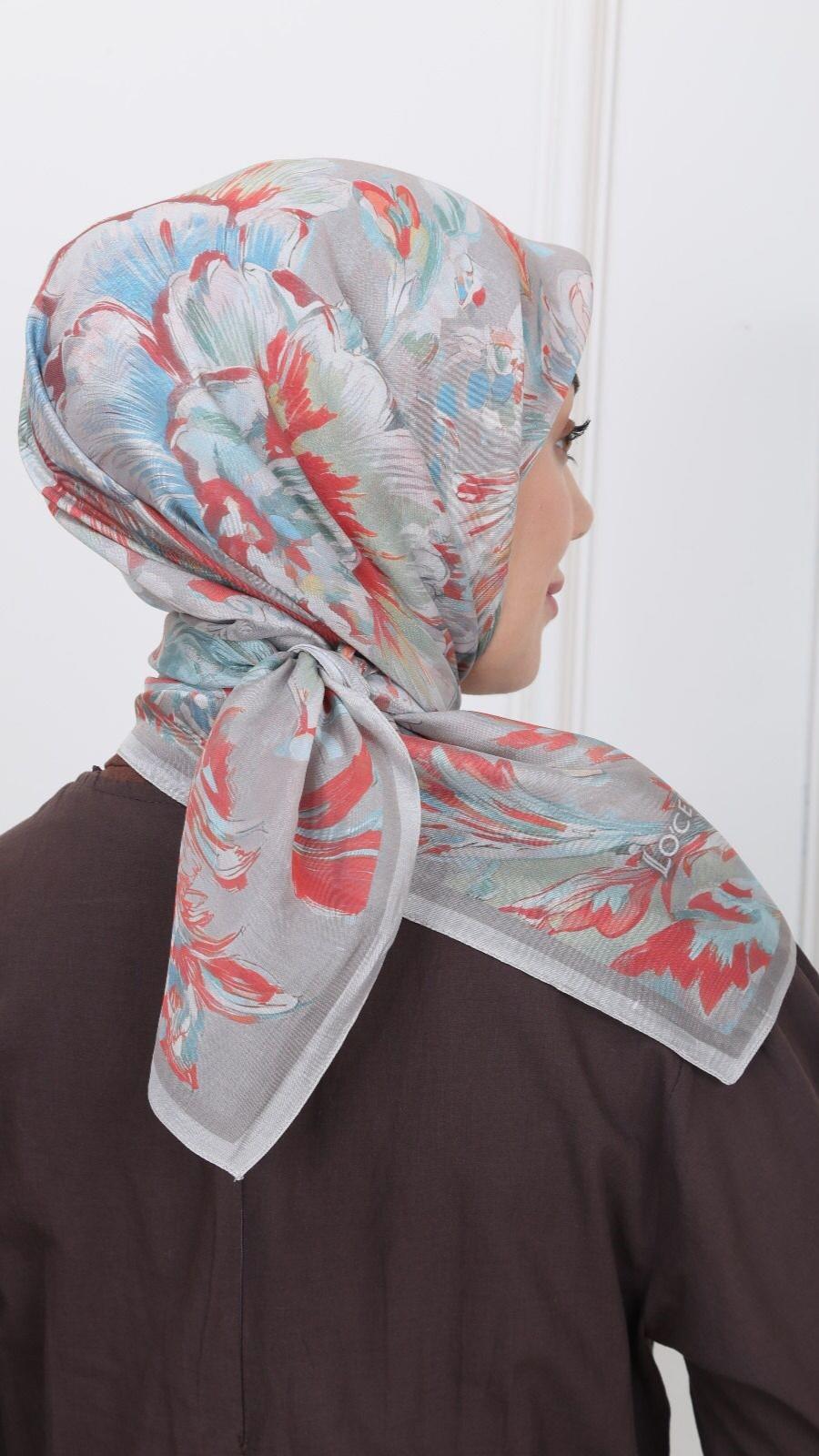 Locella Modal İpek Eşarp Vizon Kırmızı-8