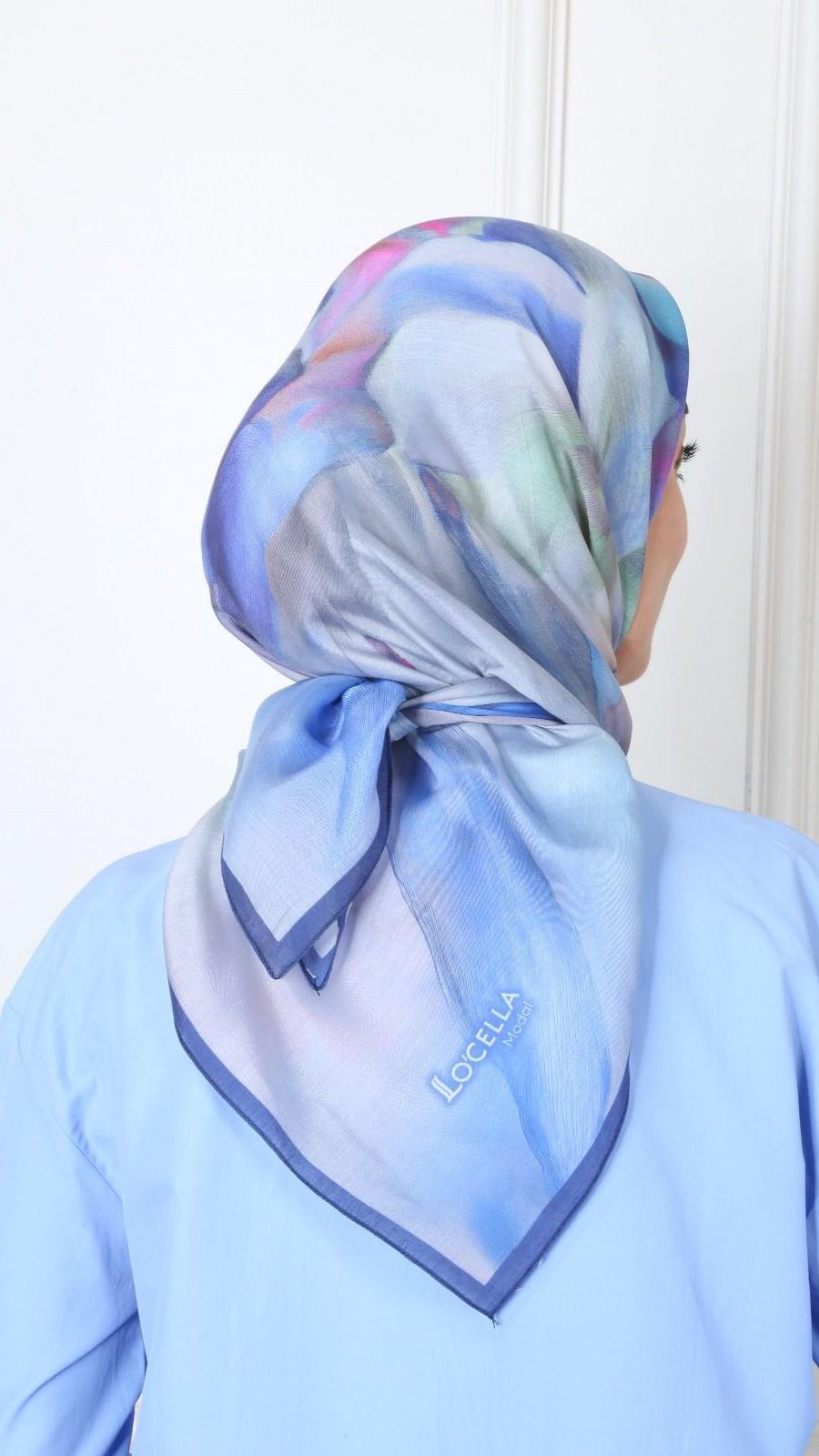 Locella Modal İpek Eşarp Lacivert-1