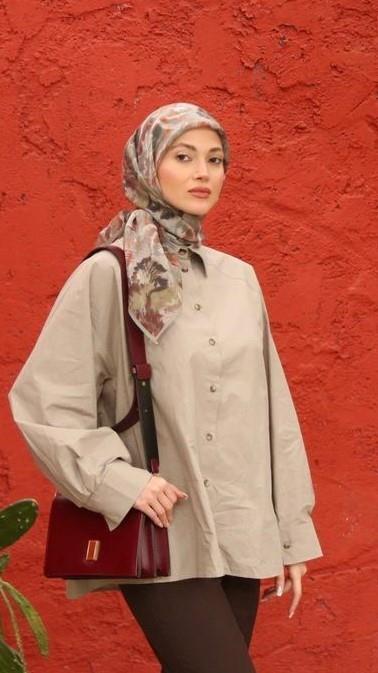 Locella Modal İpek Eşarp Bej-1