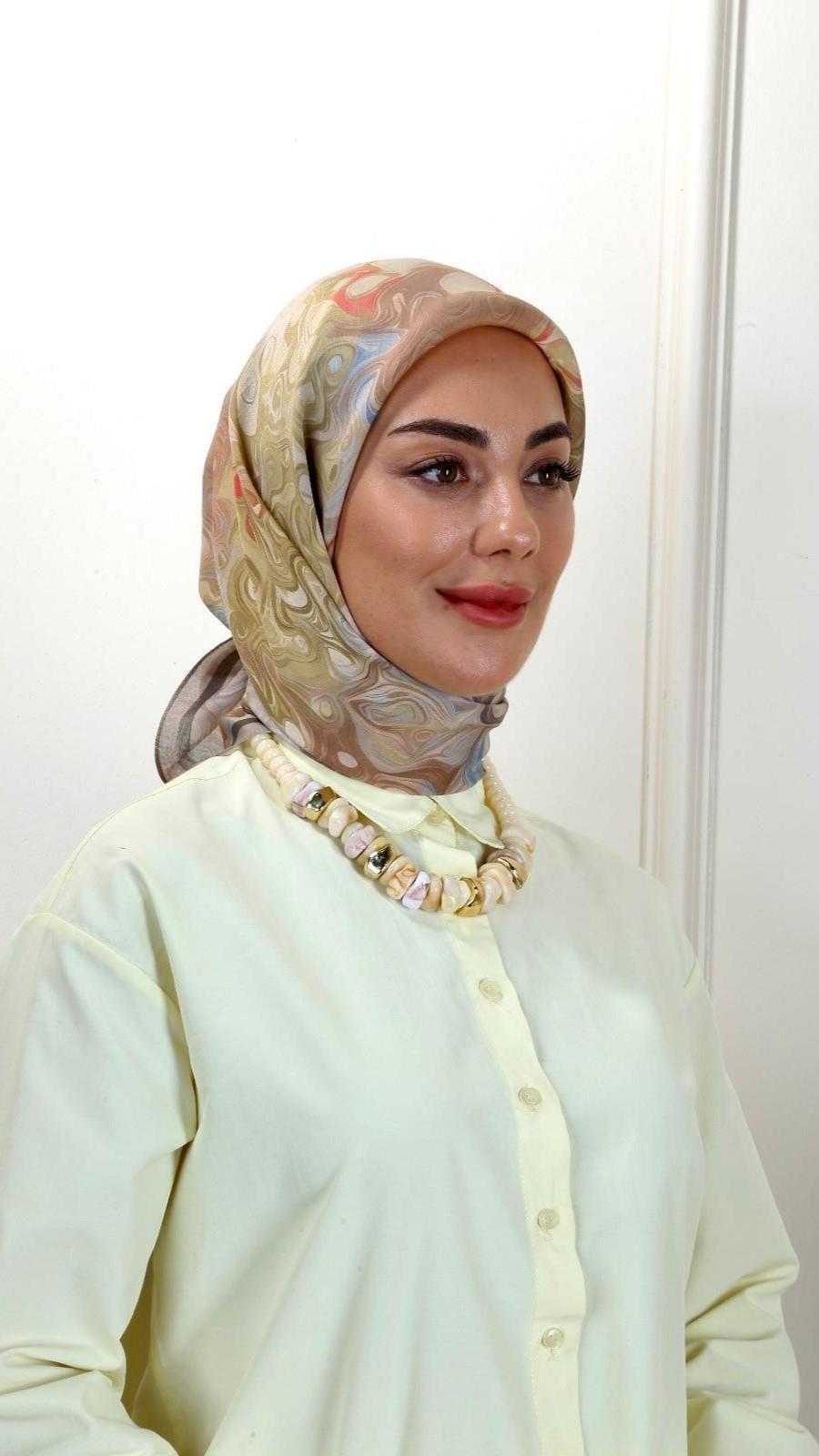 Locella Modal İpek Eşarp Vizon-4