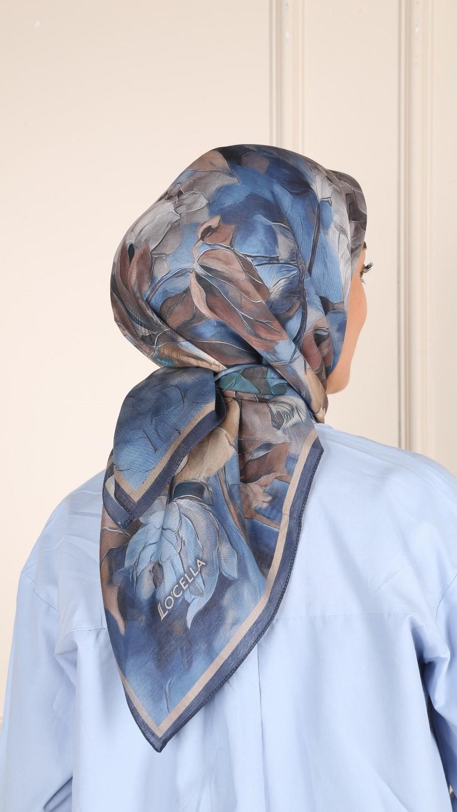 Locella Modal İpek Eşarp Lacivert-12