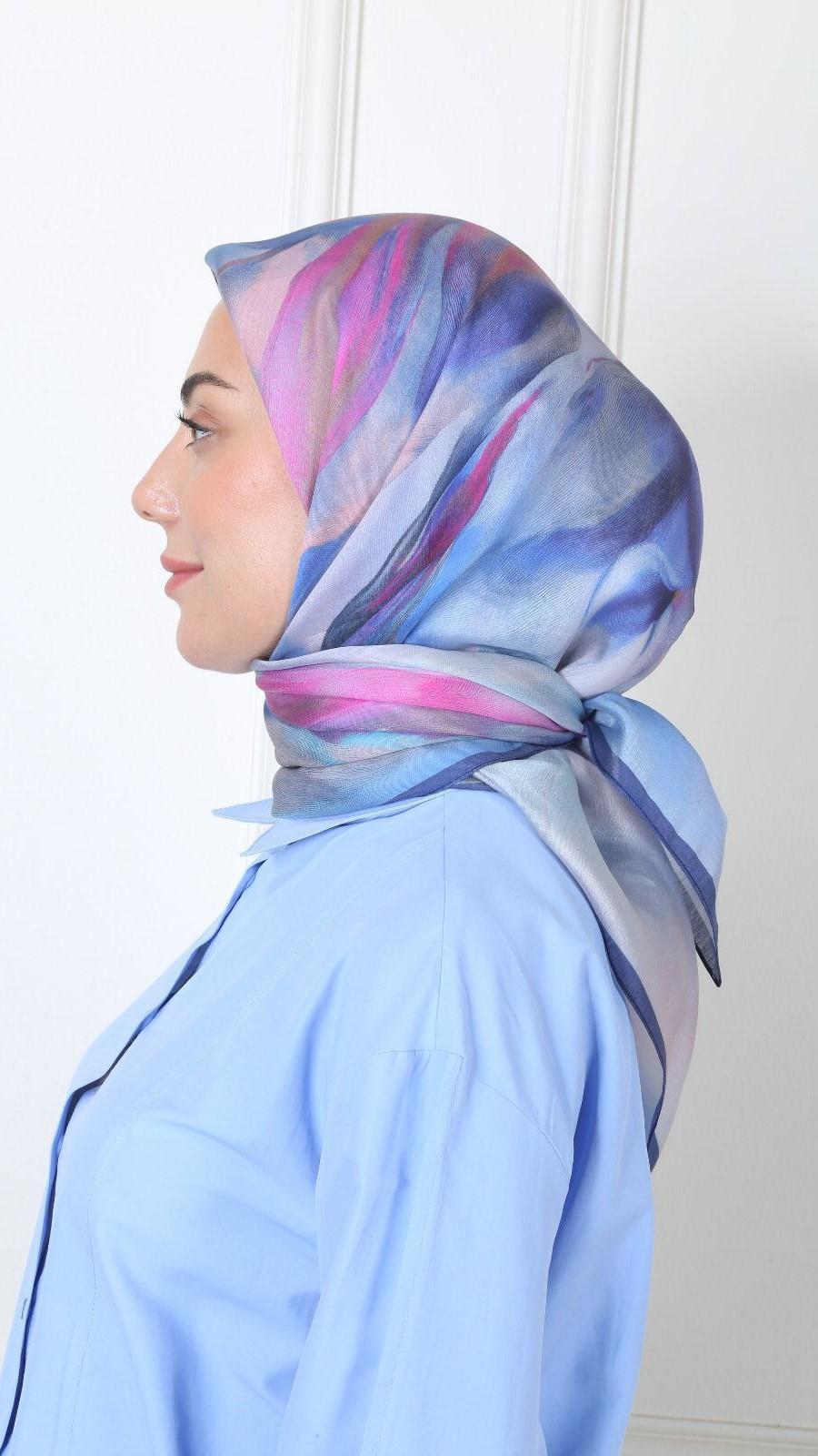 Locella Modal İpek Eşarp Lacivert-1