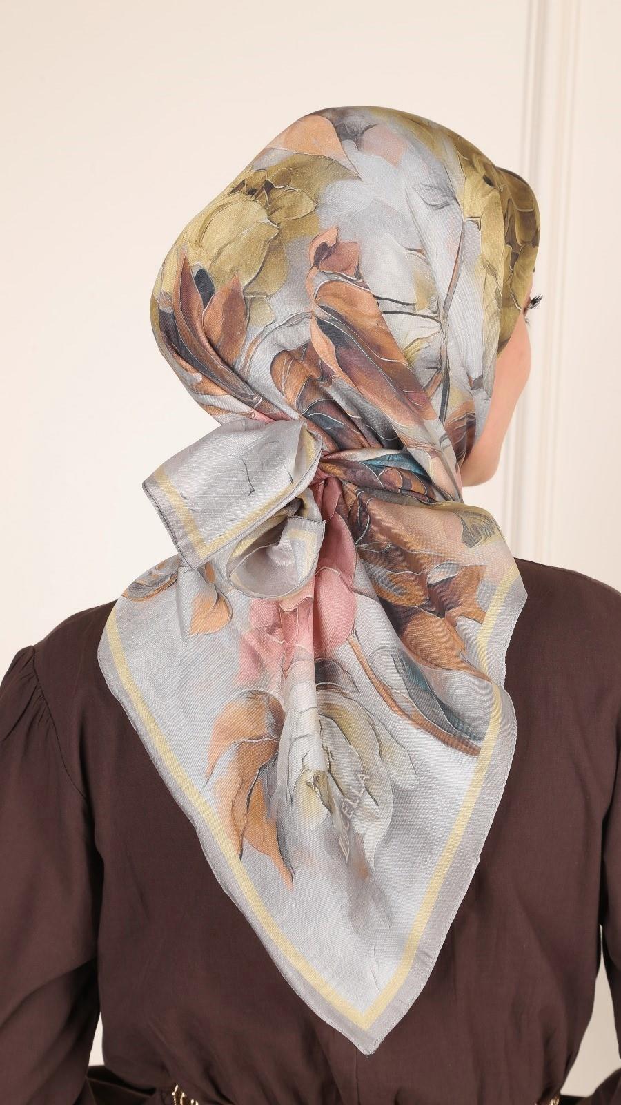 Locella Modal İpek Eşarp Pembe Gri-2