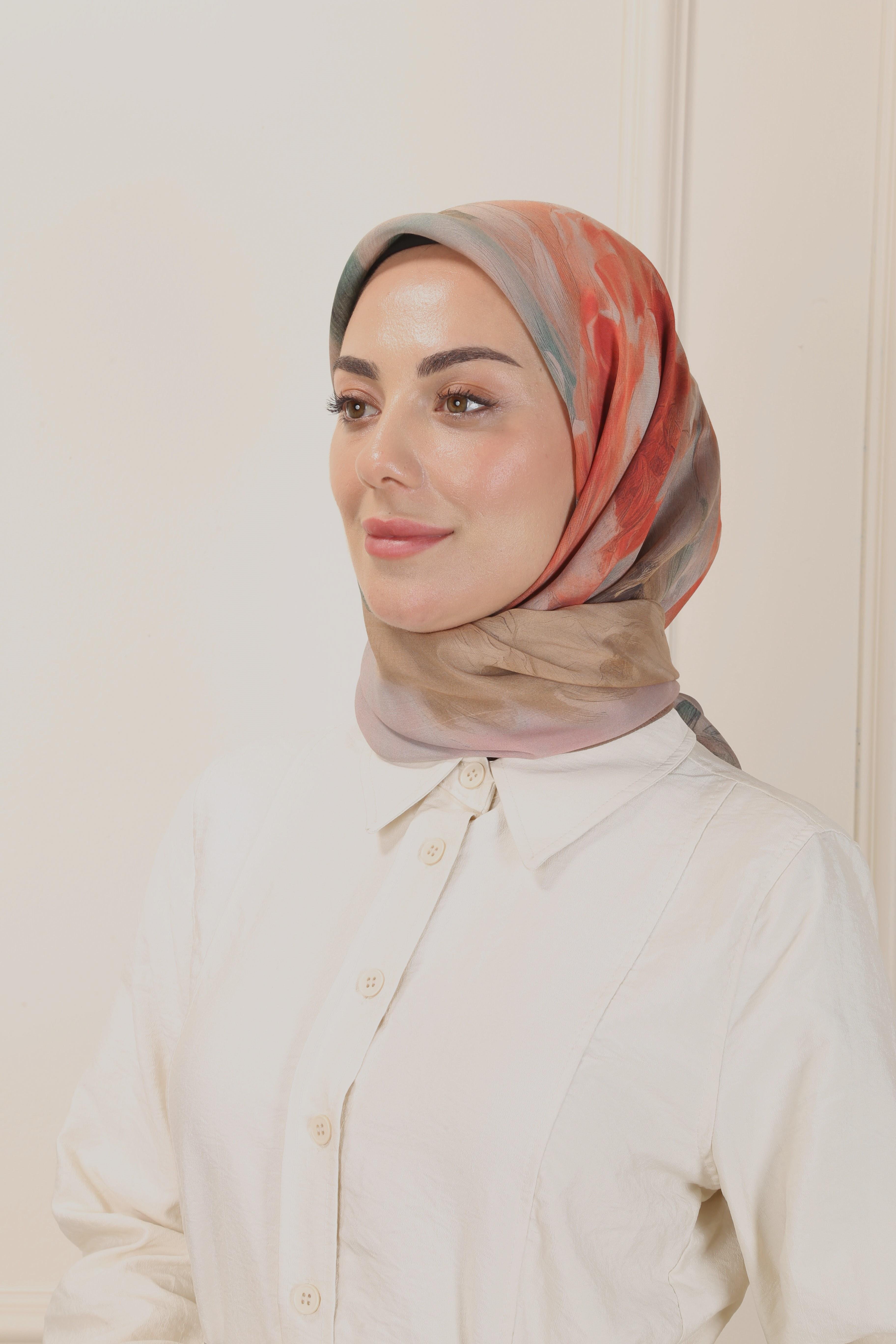 Locella Modal İpek Eşarp Kahve-2