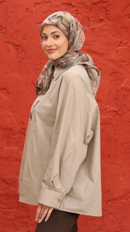 Locella Modal İpek Eşarp Bej-1