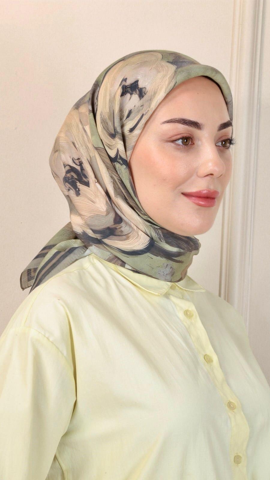 Locella Modal İpek Eşarp Yeşil-5