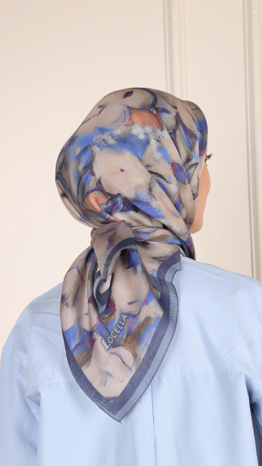 Locella Modal İpek Eşarp Lacivert-10