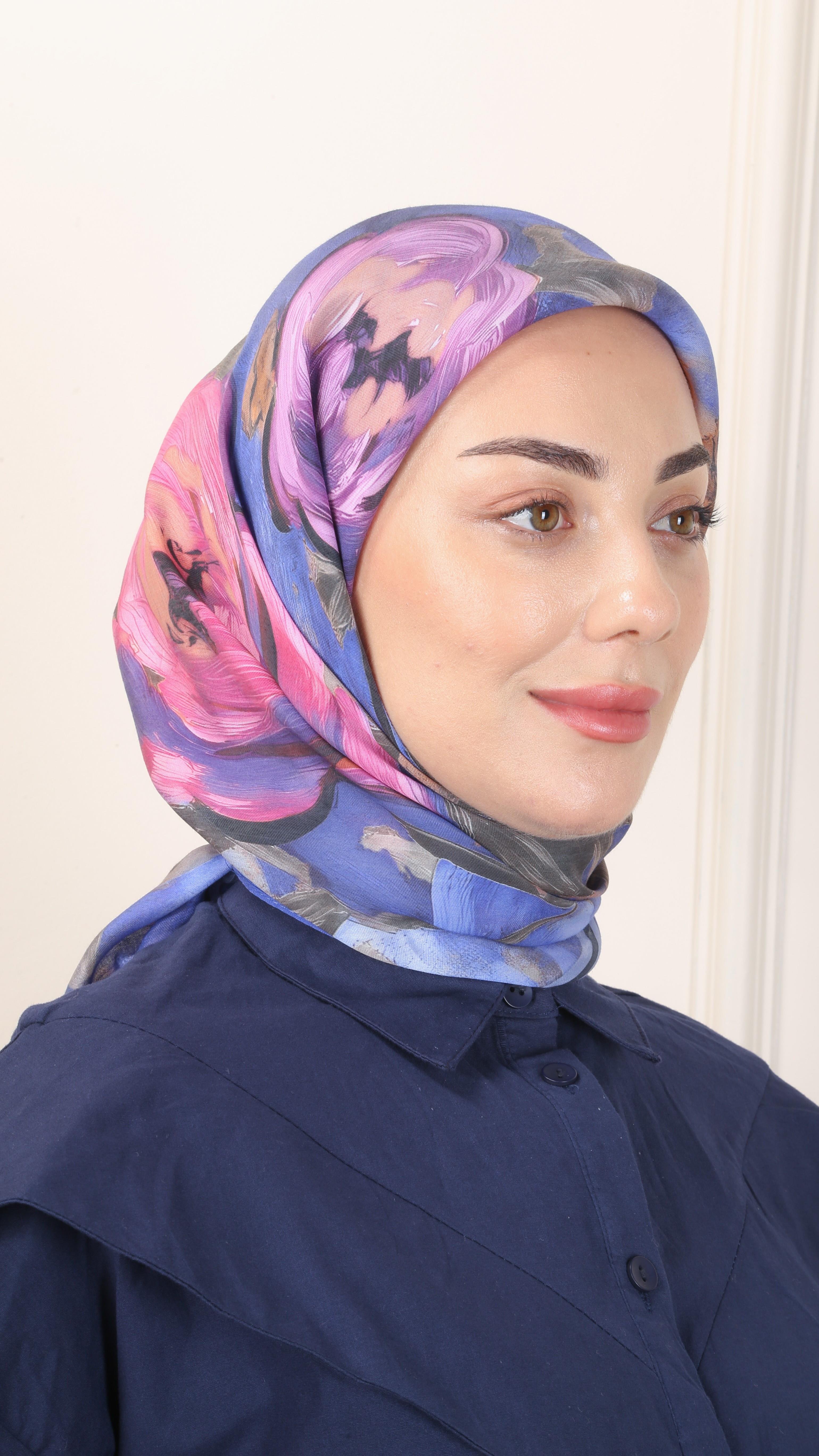 Locella Modal İpek Eşarp Morcivert-13