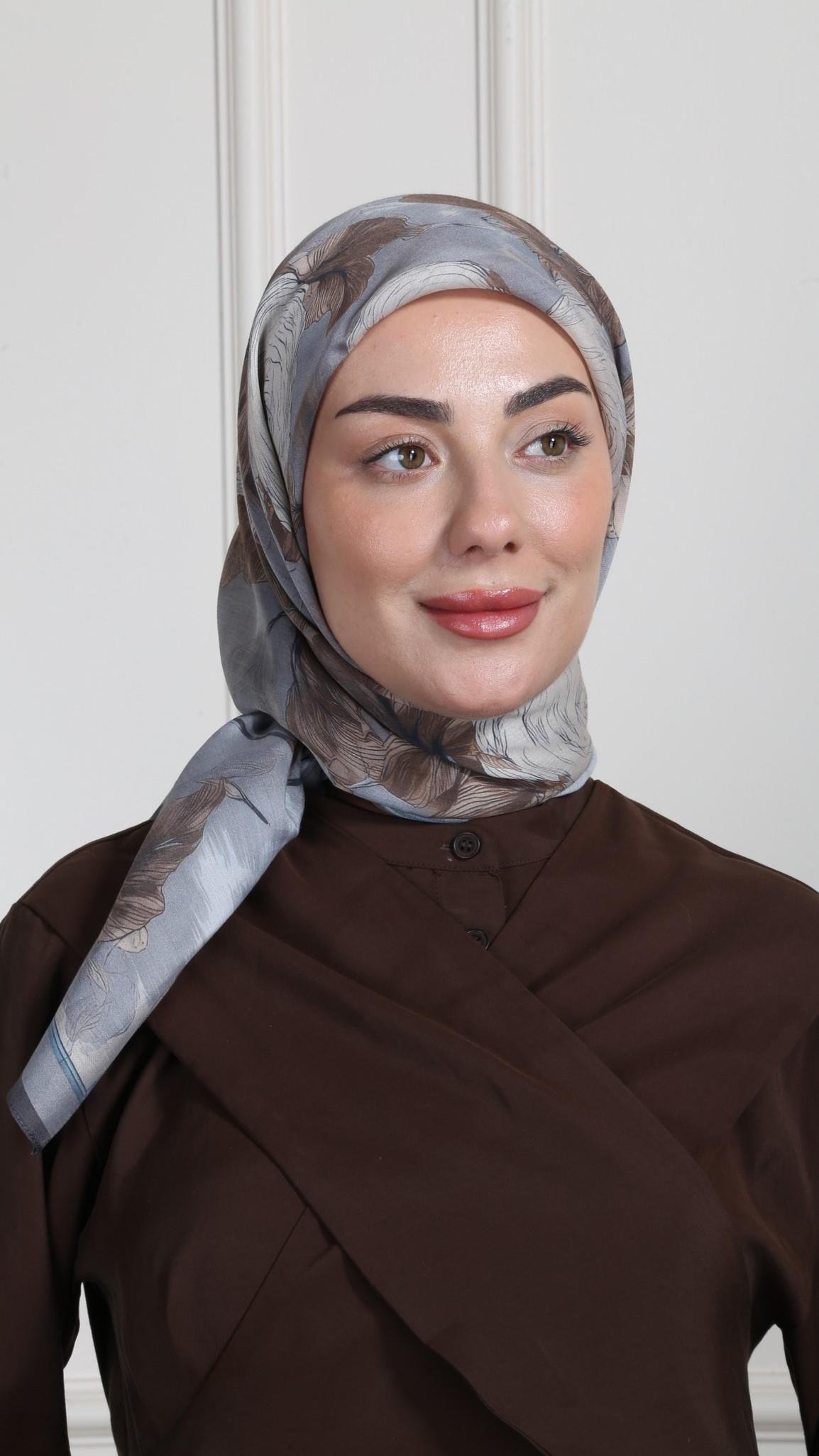 Locella Modal İpek Eşarp Gri-3