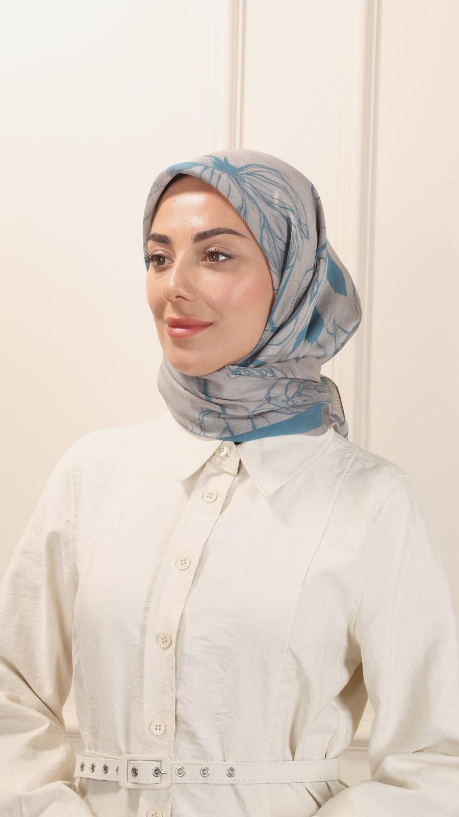 Locella Modal İpek Eşarp Turkuaz-9