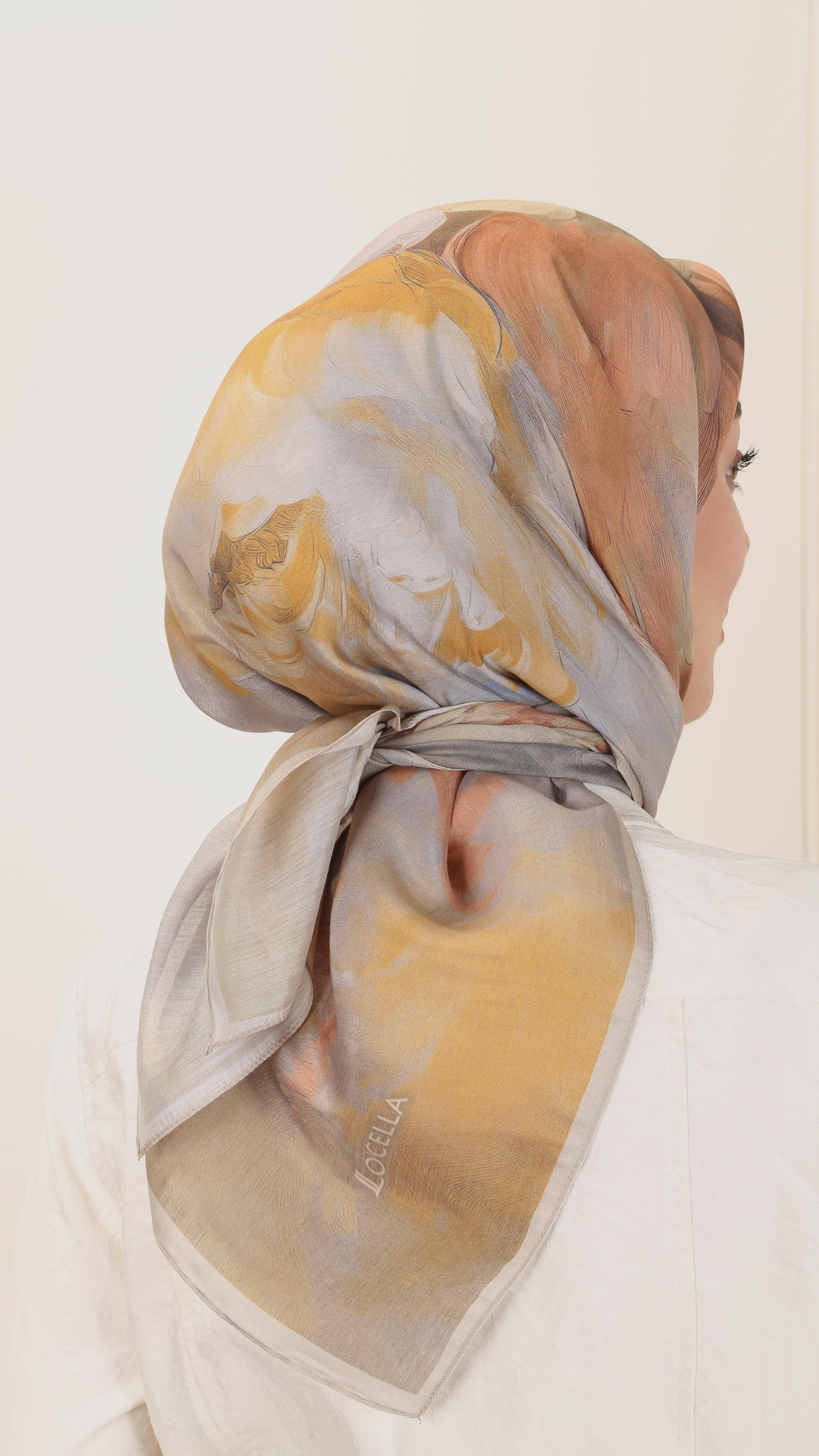 Locella Modal İpek Eşarp Sarı-1