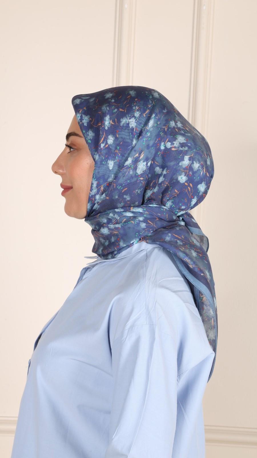 Locella Modal İpek Eşarp Lacivert-9