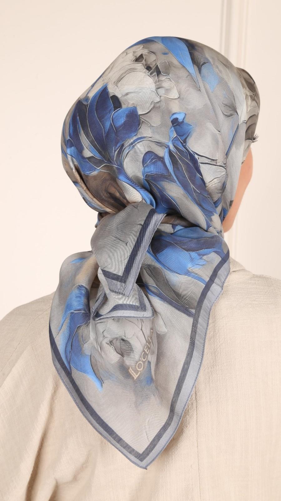 Locella Modal İpek Eşarp Koyu Mavi-9