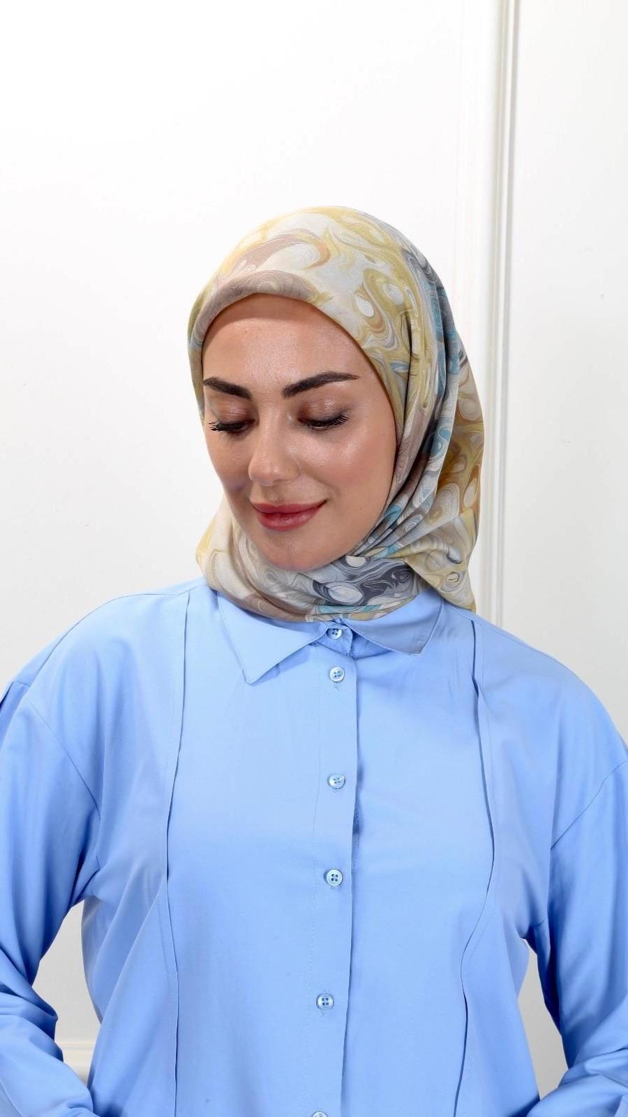 Locella Modal İpek Eşarp Vizon Sarı-1