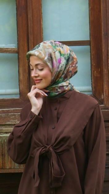 Locella Modal İpek Eşarp Yeşil-10