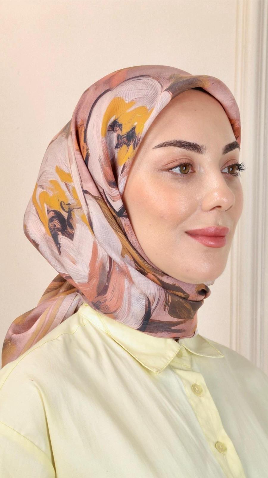 Locella Modal İpek Eşarp Gül Kurusu-2