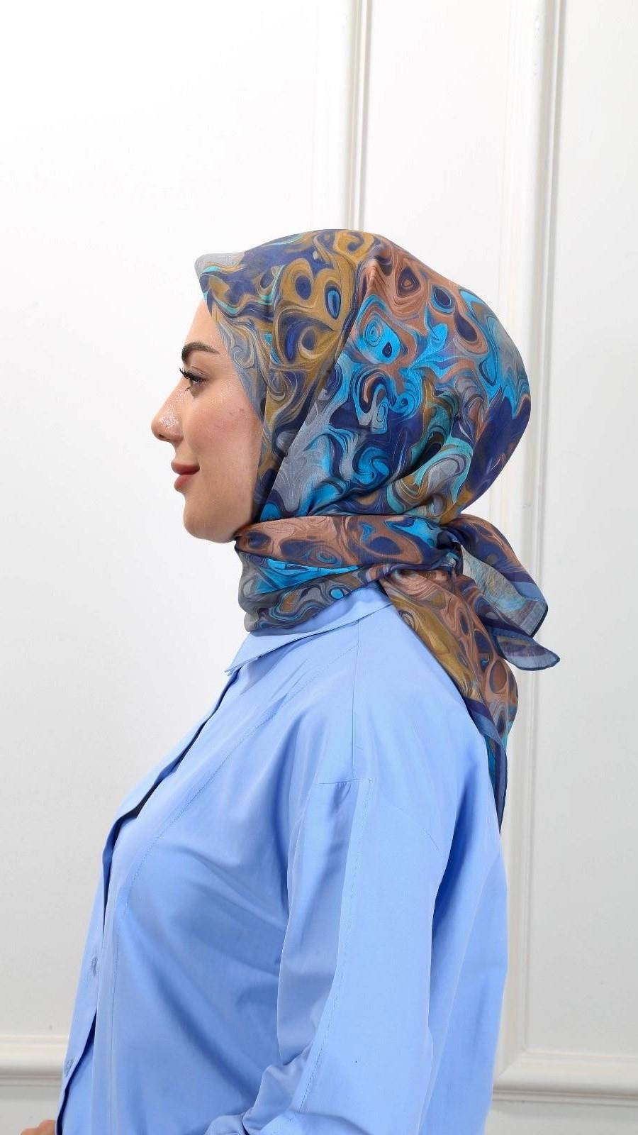 Locella Modal İpek Eşarp Lacivert-2