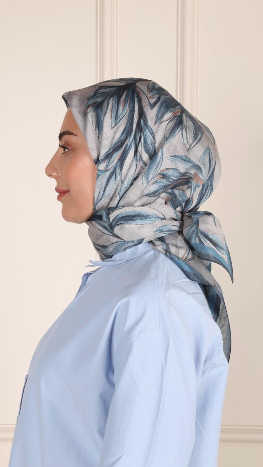 Locella Modal İpek Eşarp Deniz Mavi-10