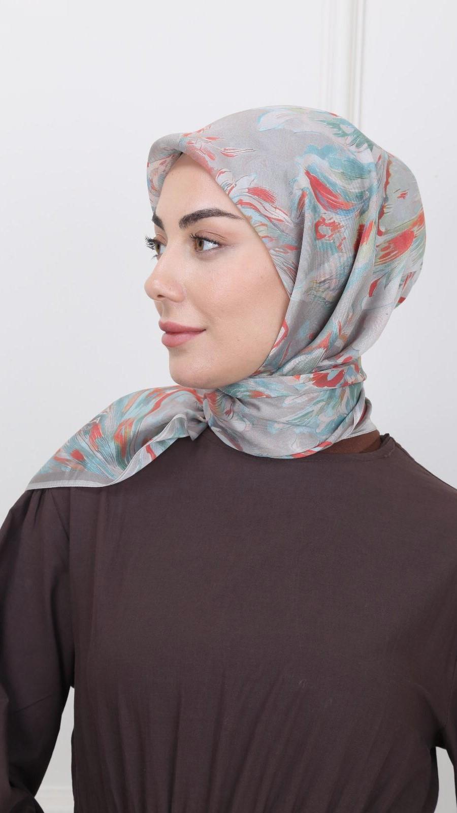 Locella Modal İpek Eşarp Vizon Kırmızı-8