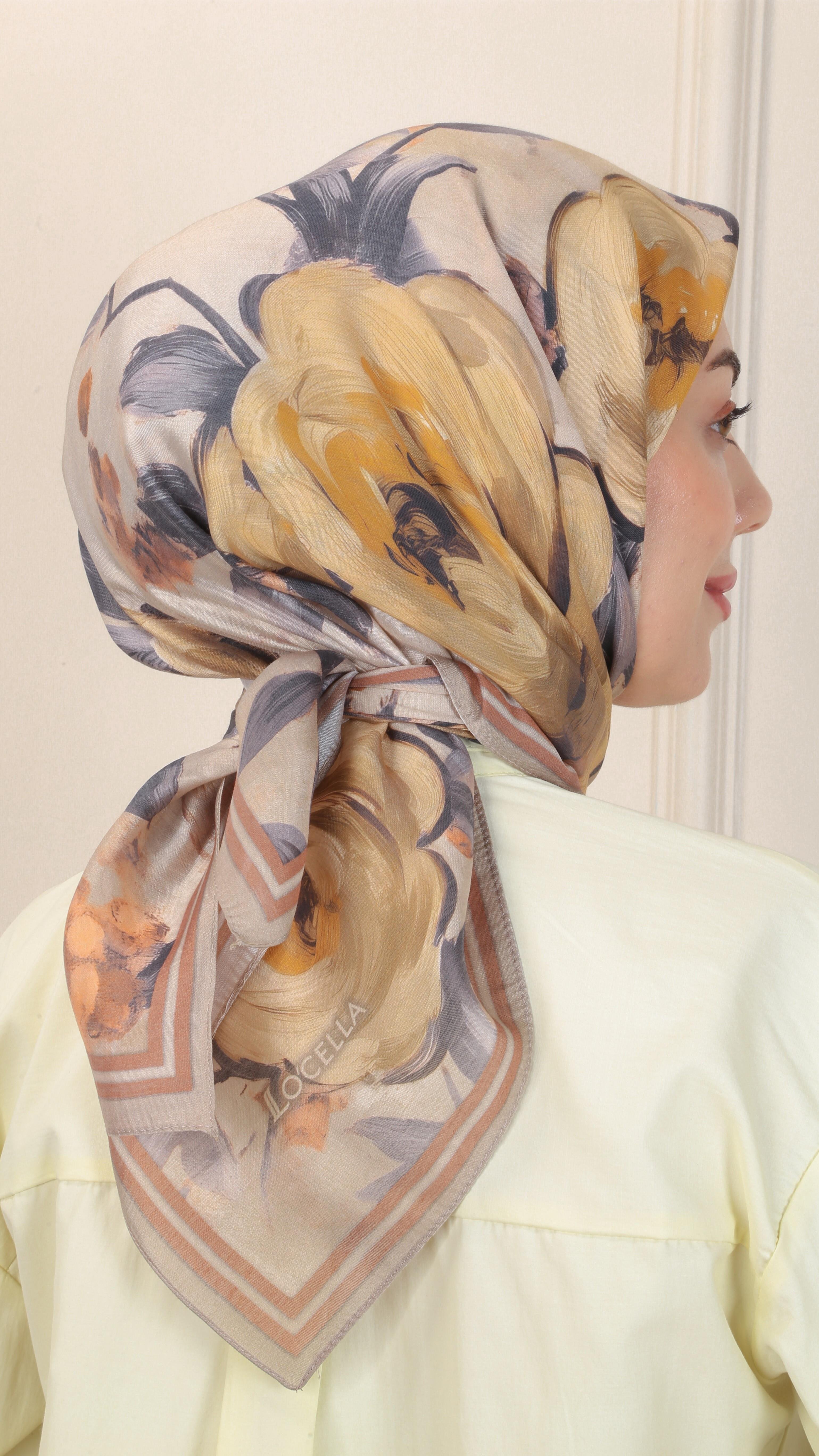 Locella Modal İpek Eşarp Karamel-12