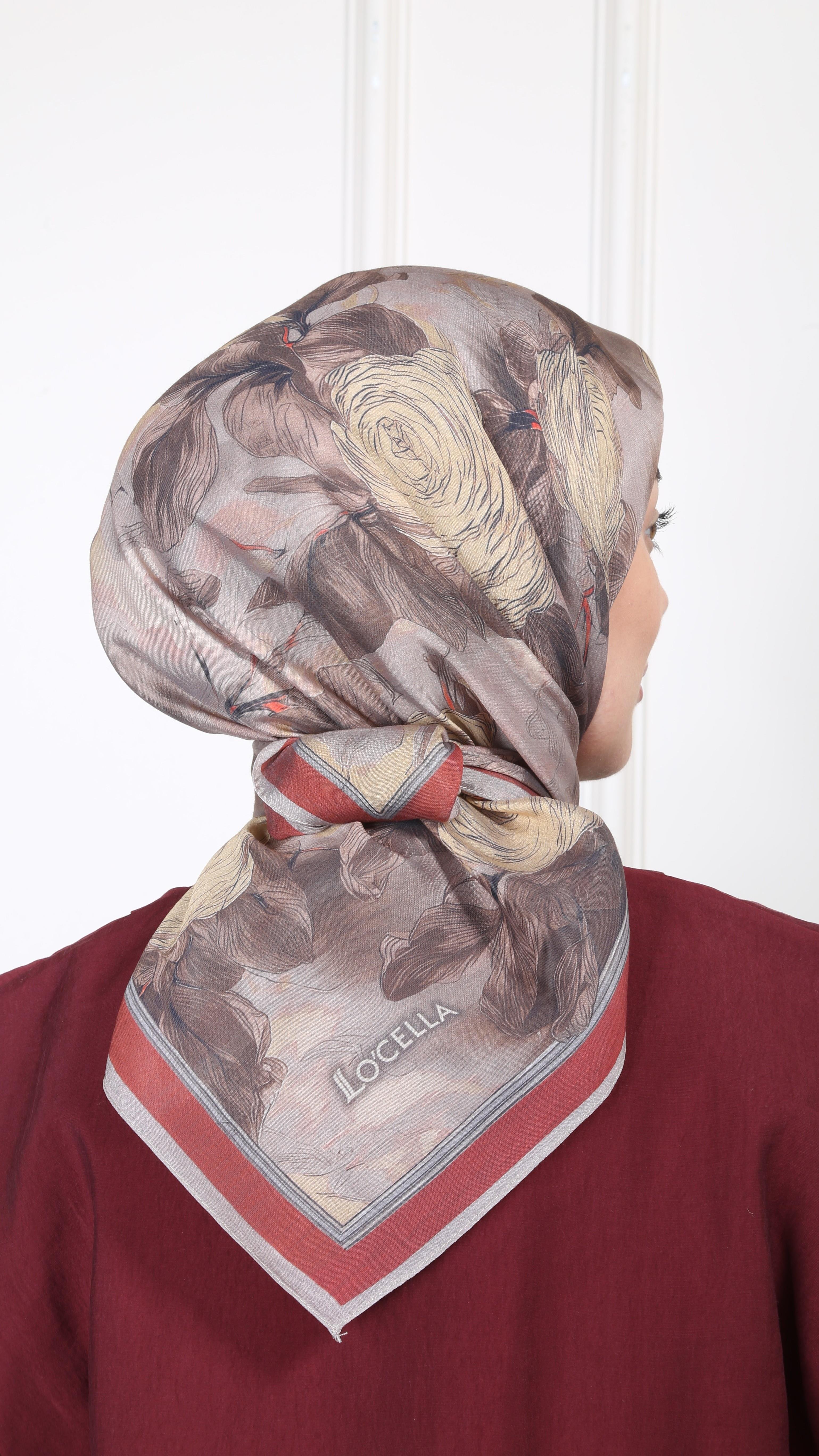 Locella Modal İpek Eşarp Bordo-8