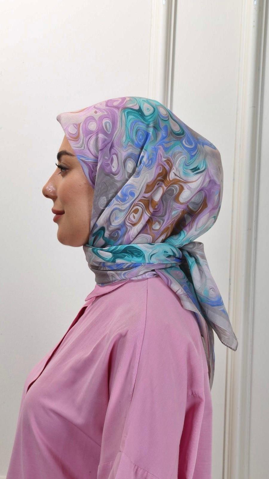 Locella Modal İpek Eşarp Füme-5