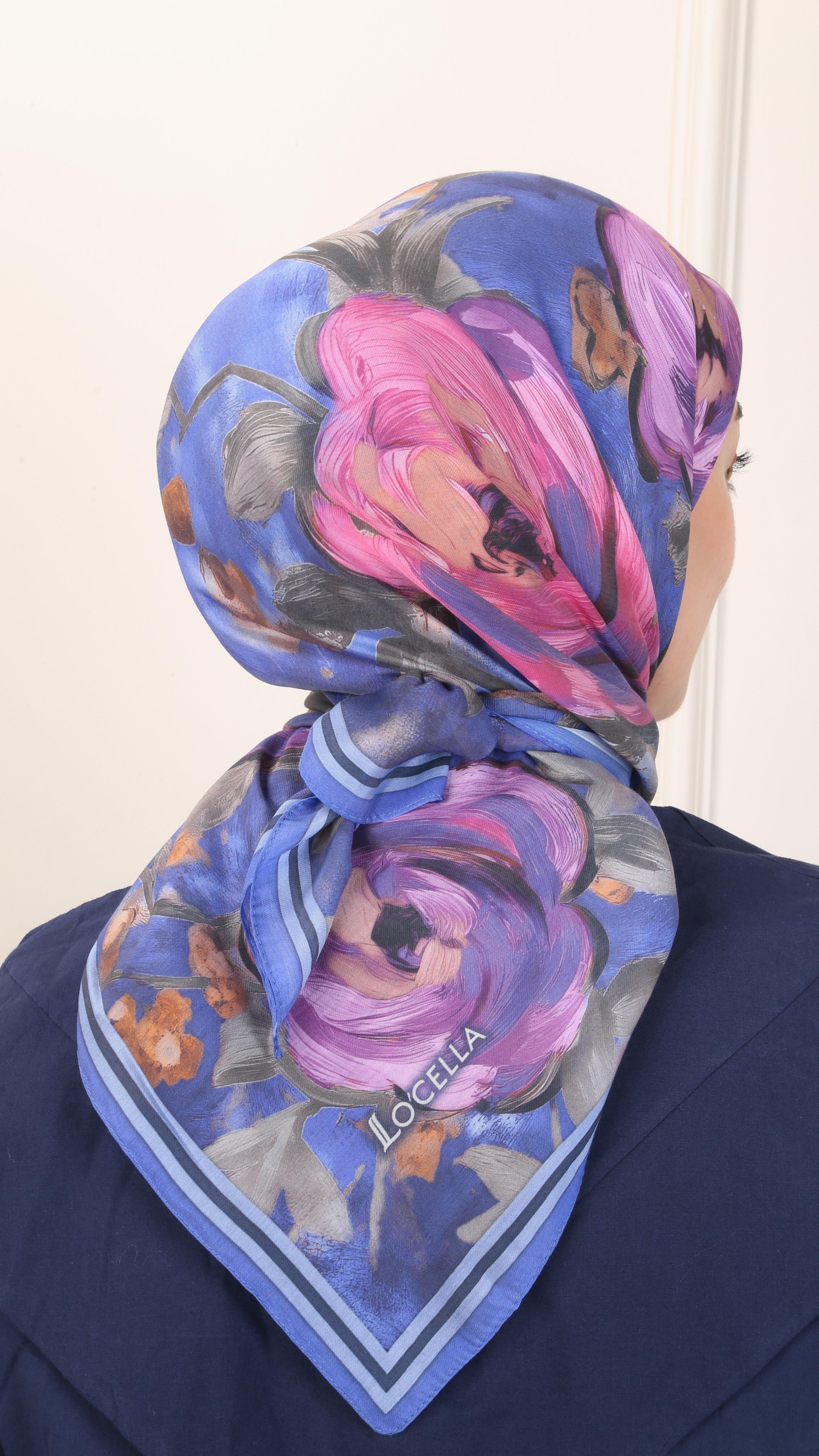 Locella Modal İpek Eşarp Morcivert-13