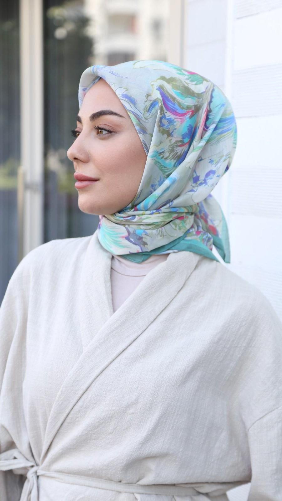 Locella Modal İpek Eşarp Cam Göbeği-5