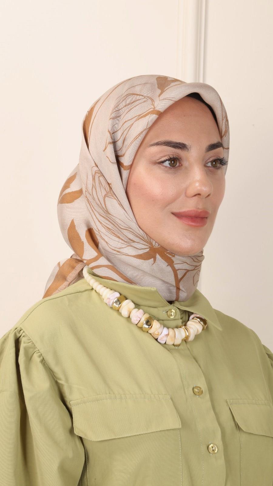 Locella Modal İpek Eşarp Taba-7