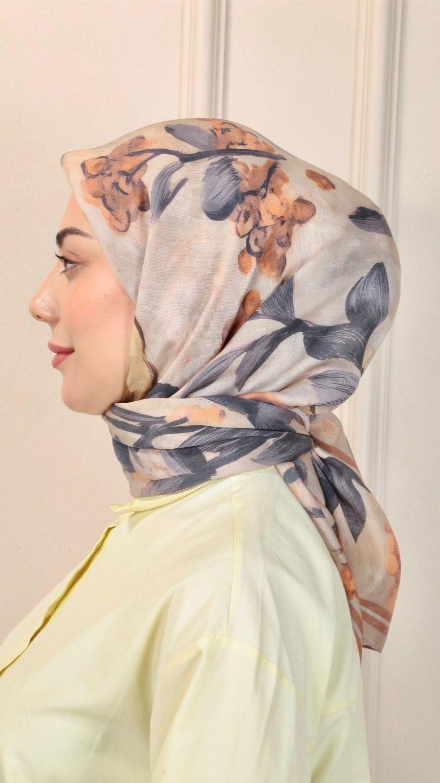 Locella Modal İpek Eşarp Karamel-12