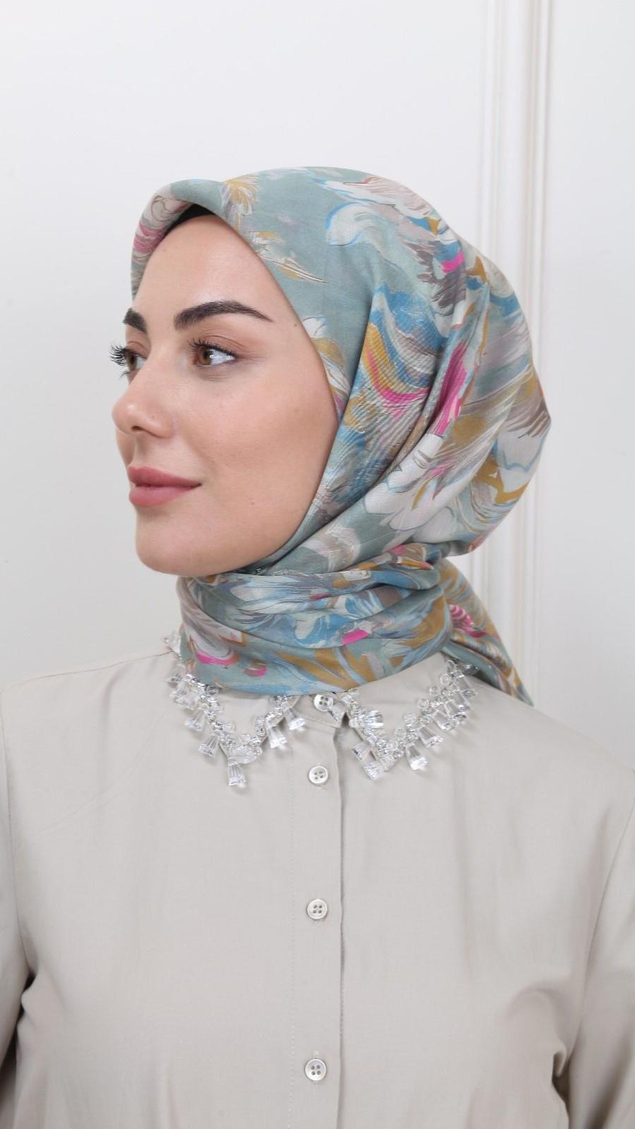 Locella Modal İpek Eşarp Mint Yeşil-7