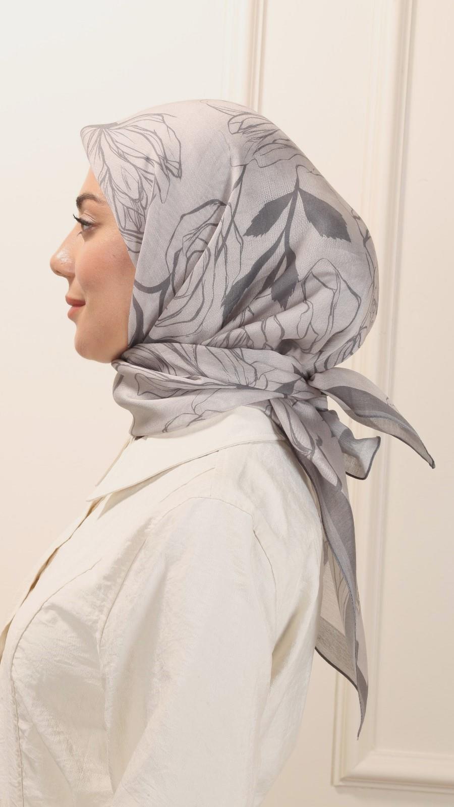 Locella Modal İpek Eşarp Gri-12