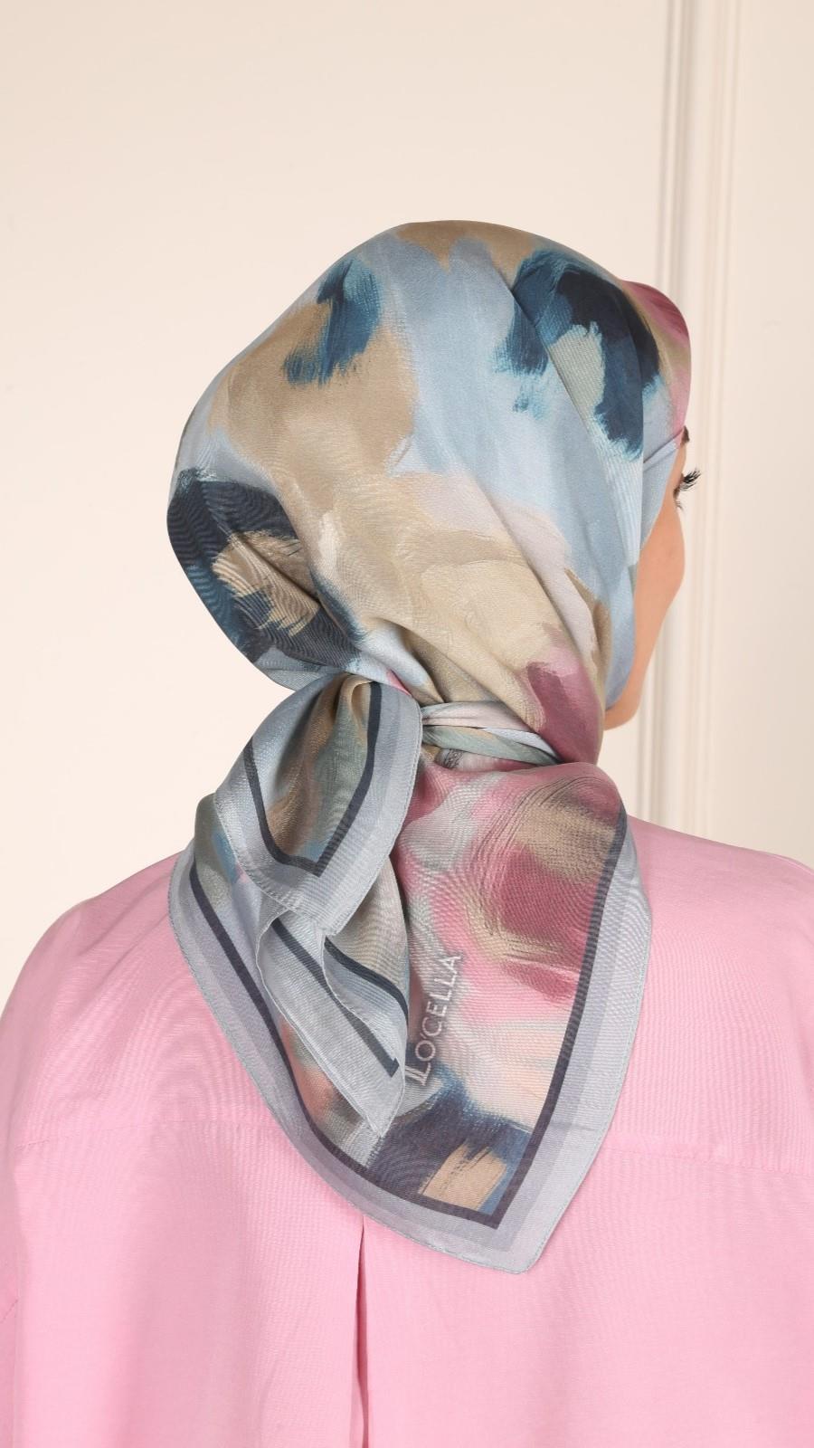 Locella Modal İpek Eşarp Açık Mavi-9