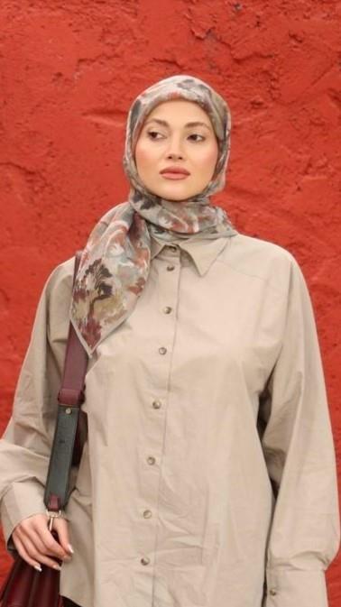 Locella Modal İpek Eşarp Bej-1