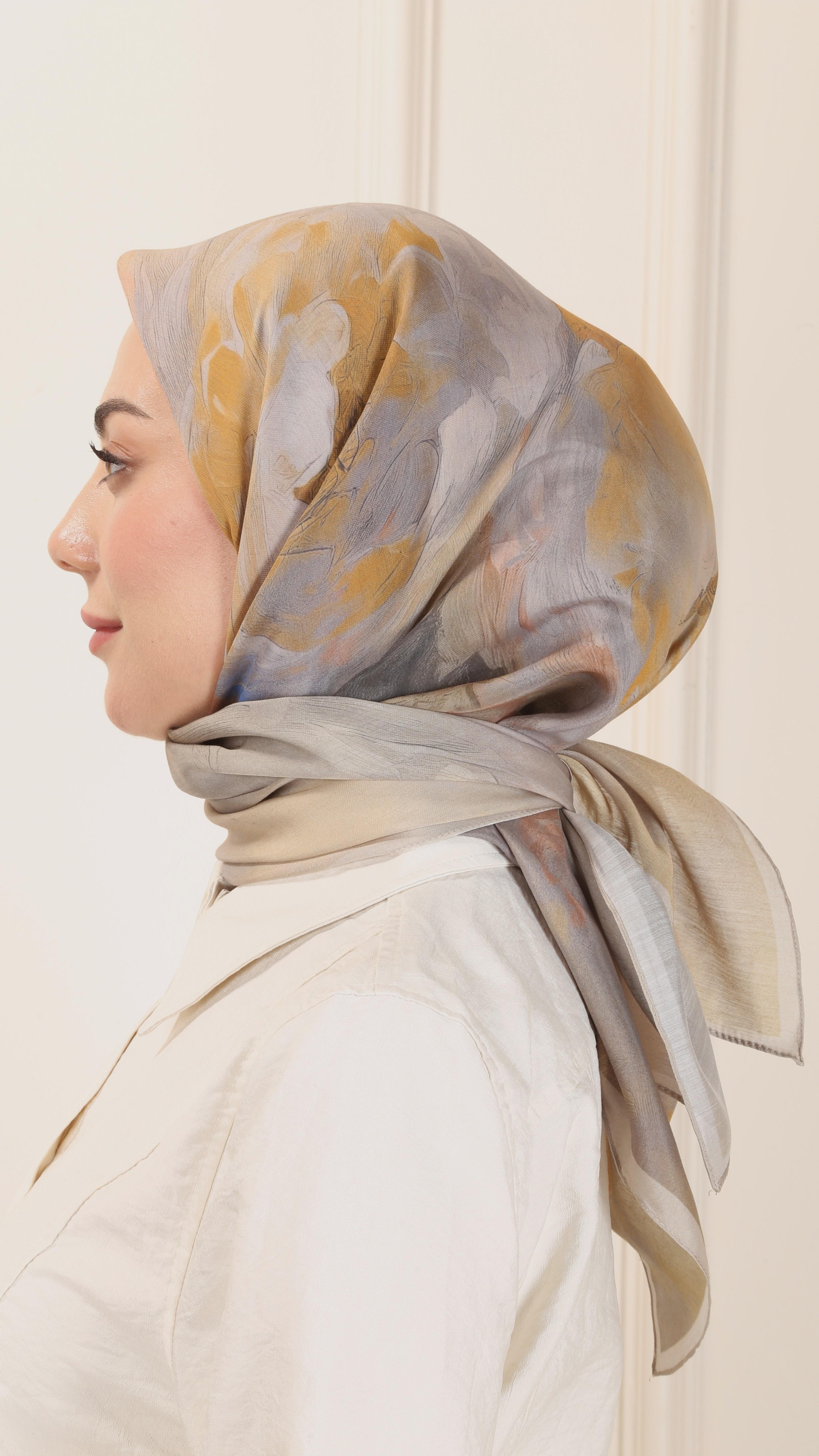 Locella Modal İpek Eşarp Sarı-1