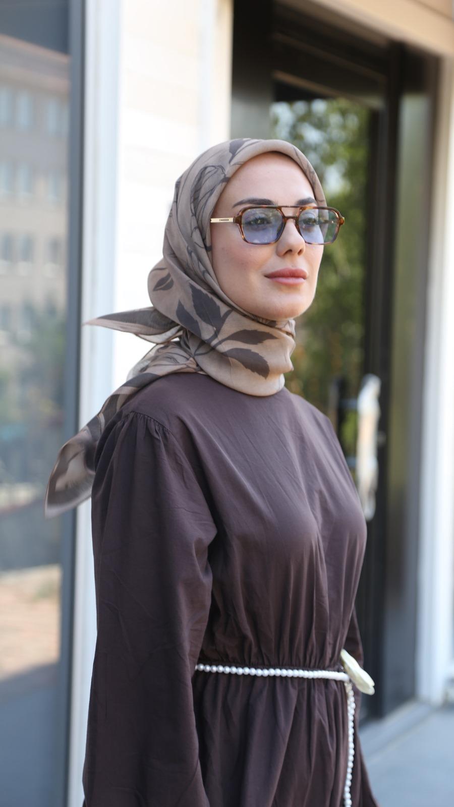 Locella Modal İpek Eşarp Vizon-6