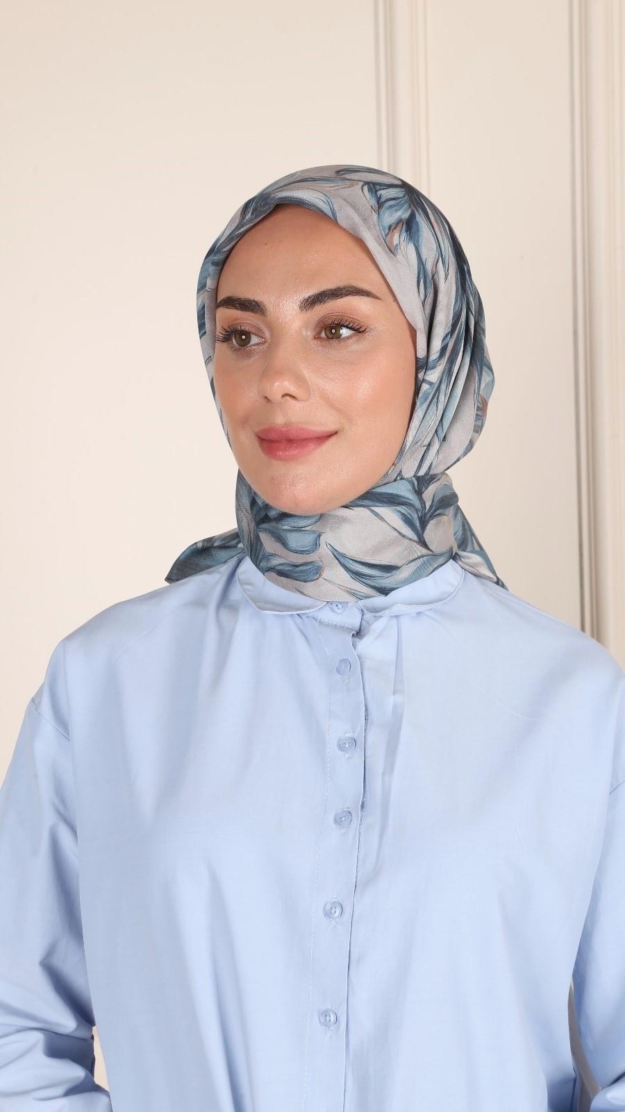 Locella Modal İpek Eşarp Deniz Mavi-10