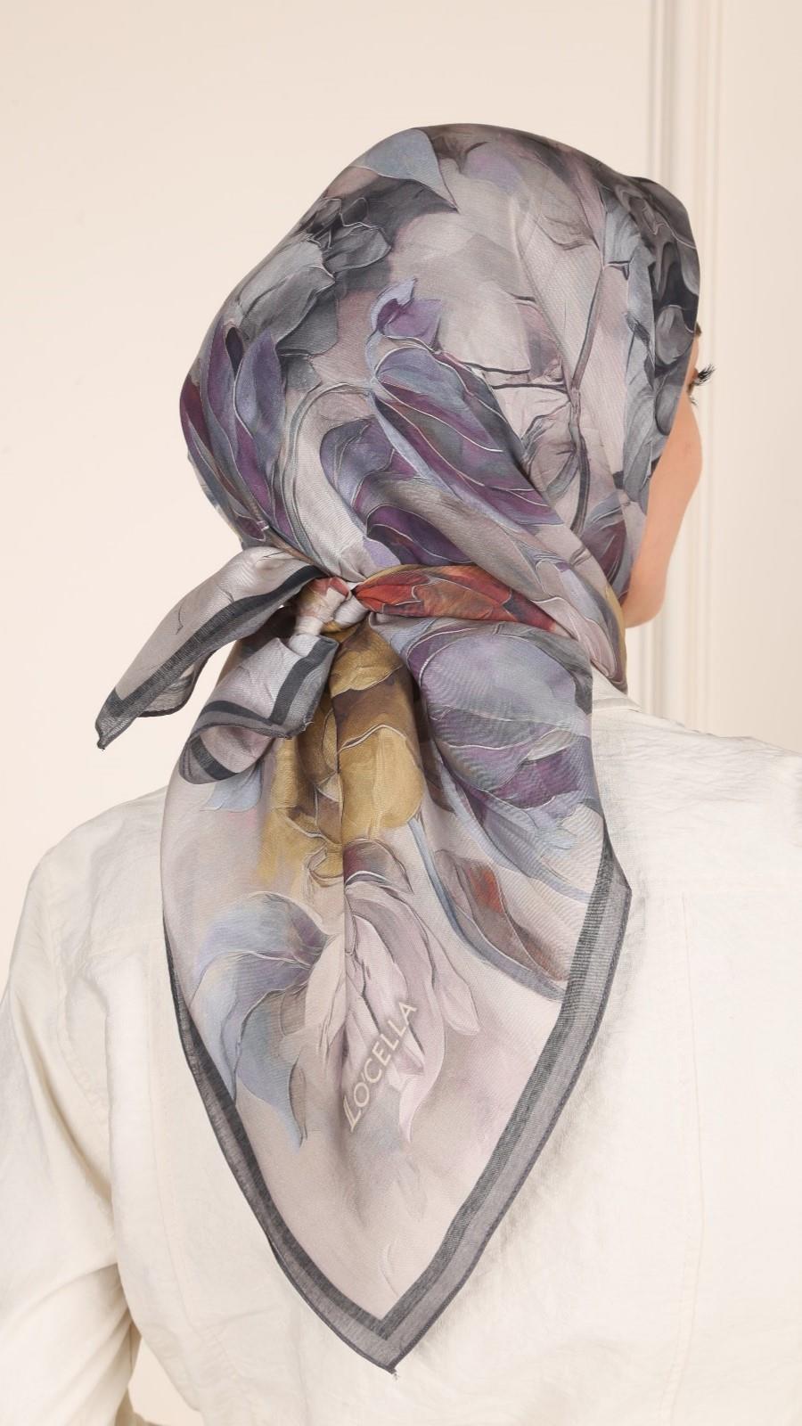 Locella Modal İpek Eşarp Koyu Gri-6