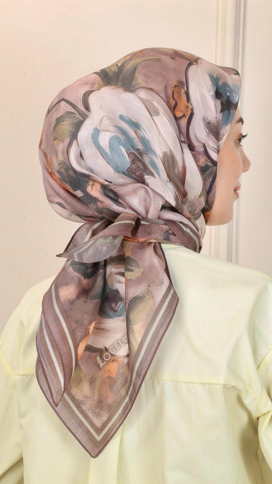 Locella Modal İpek Eşarp Kahve-7