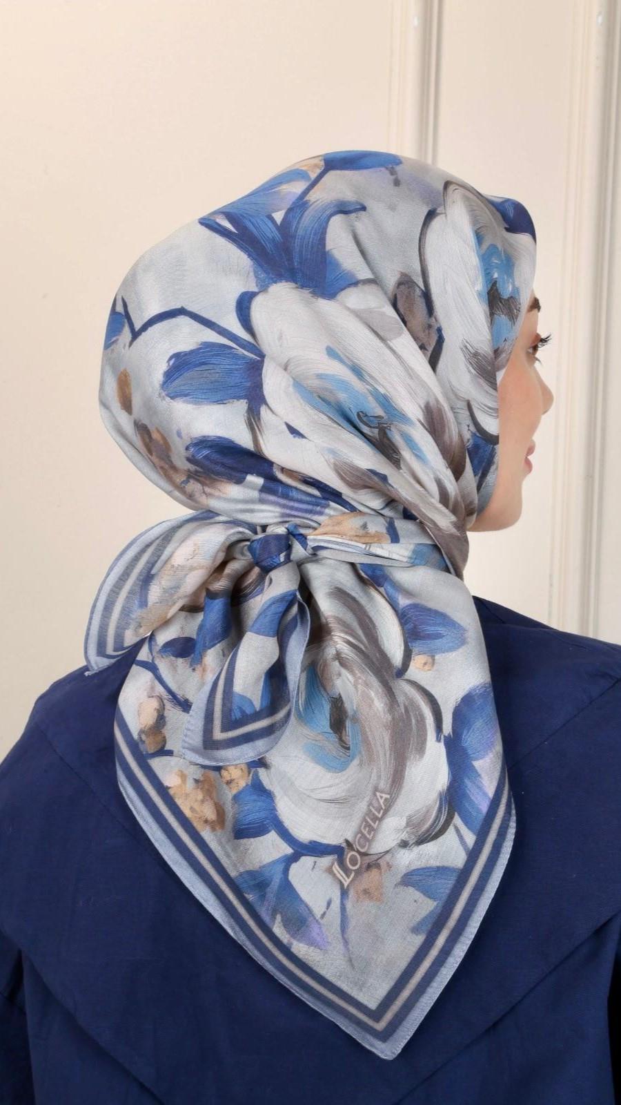 Locella Modal İpek Eşarp Lacivert-6