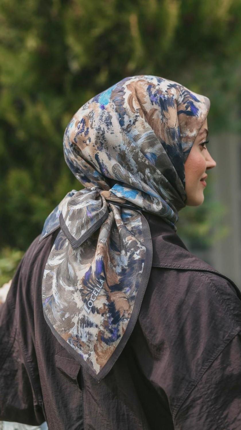 Locella Modal İpek Eşarp Kahve-6