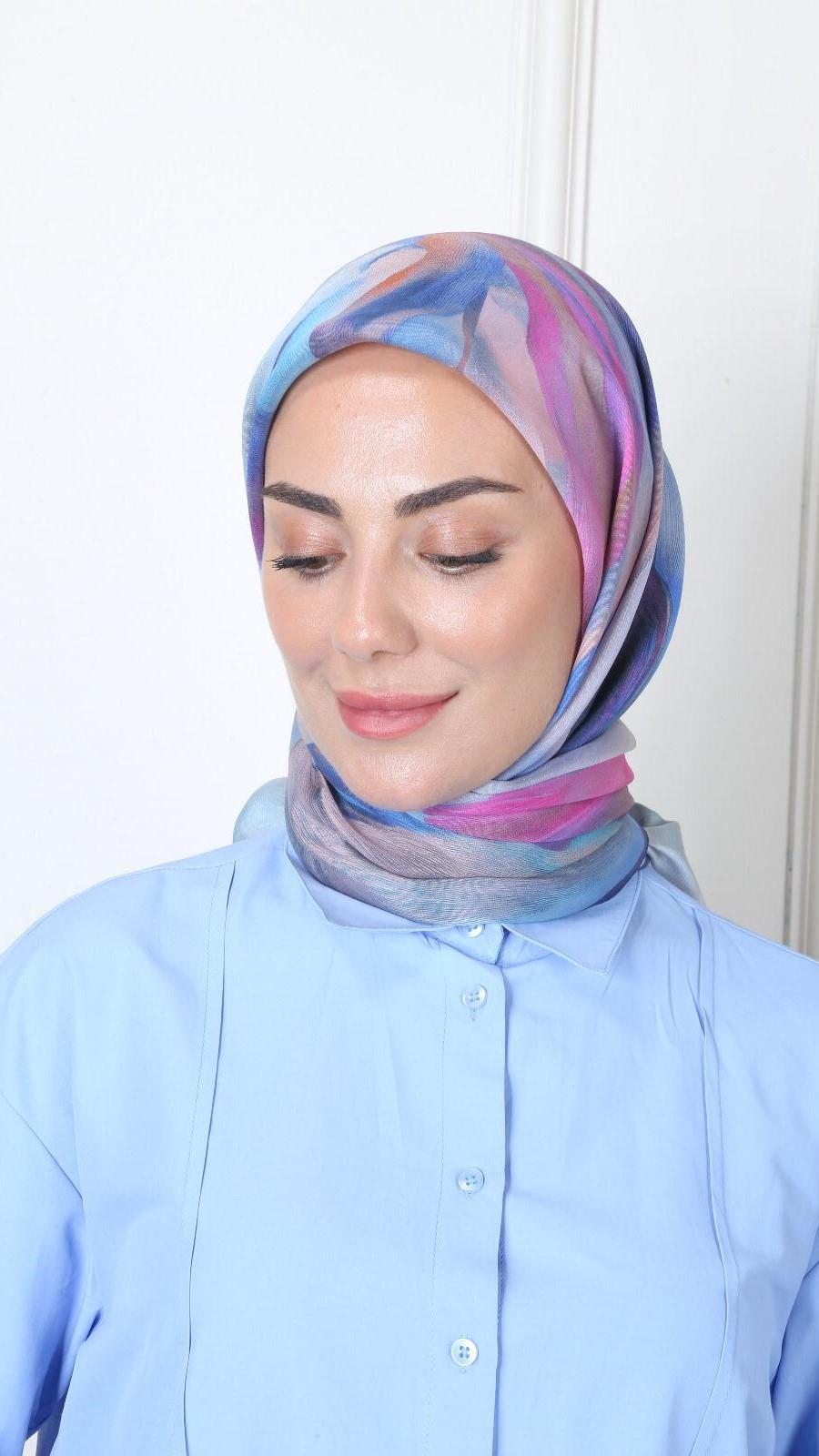 Locella Modal İpek Eşarp Lacivert-1