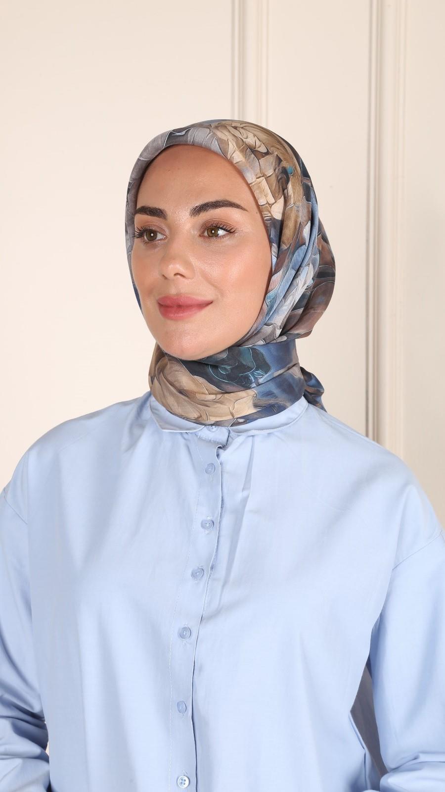 Locella Modal İpek Eşarp Lacivert-12